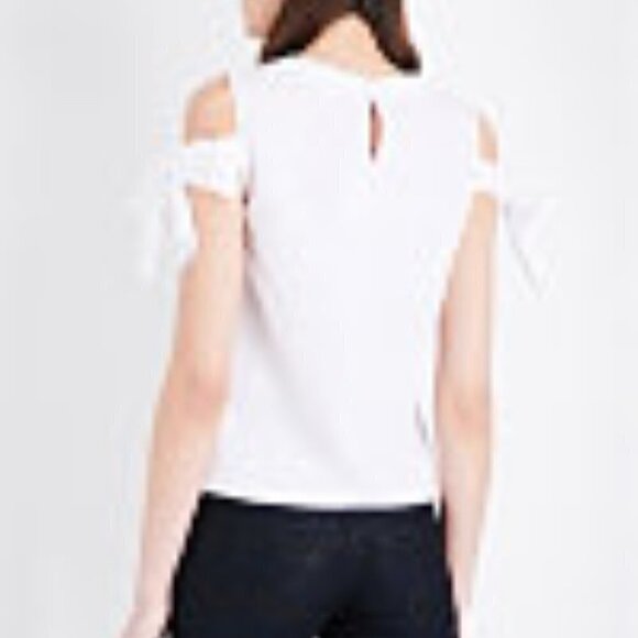 CLAUDIE Pierlot Bella Cotton-Poplin Cold Shoulder Top - Picture 4 of 10